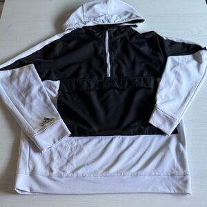 Adidas Gray Performance Jacket Quarter Zip, Hoodie Lightweight. Size 13-14 Youth